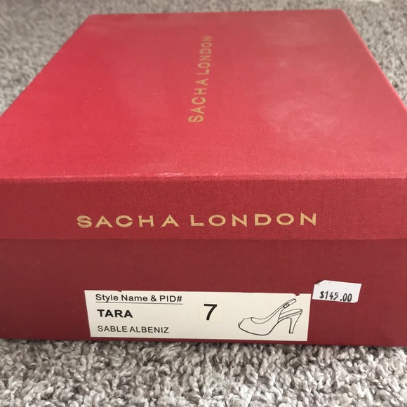 Sacha London peep toe sandals shimmery nude color - Picture 7 of 7